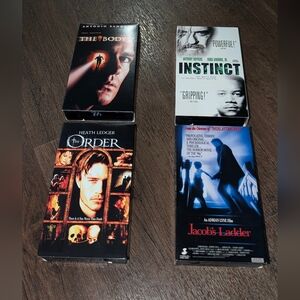 Vhs Tapes Horror Thriller Jacobs Ladder The Order The Body Instinct Vtg Movies